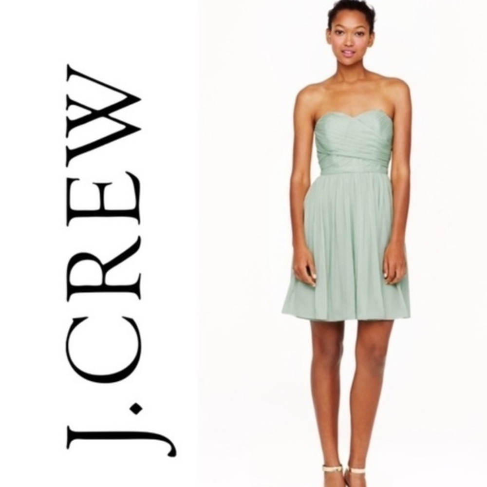 BNWT J.Crew Mindy Strapless Dress Dusty Shale size 00 $290